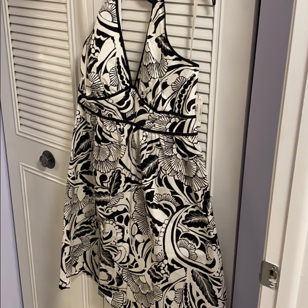 Black and White Halter Dress